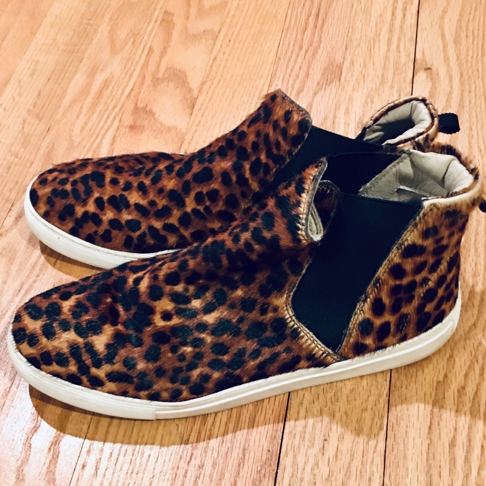 Boden Calf Hair Leopard Hi-top Sneakers 40/9